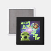 Alien Dog Meme Glerp Glorp Funny Space Laser Gift  マグネット (正面/裏面)