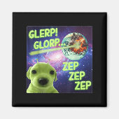 Alien Dog Meme Glerp Glorp Funny Space Laser Gift マグネット (正面)