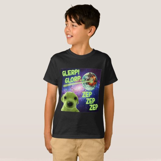 Alien Dog Meme Glerp Glorp Funny Space Laser Gift  Tシャツ (正面フル)
