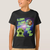 Alien Dog Meme Glerp Glorp Funny Space Laser Gift Tシャツ (正面)