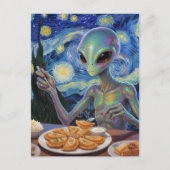 Alien Eating Perogies ポストカード (正面)