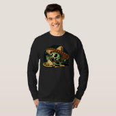 Alien Eating Taco Mexican Sombrero UFO Cinco de Ma Tシャツ (正面フル)