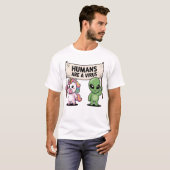 Alien Einhorn Humans Virus Shirt Tシャツ (正面フル)