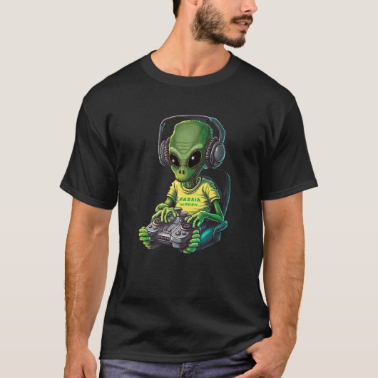 Alien Gamer Video Games Boys Kids Teens Gaming Gra Tシャツ (正面)