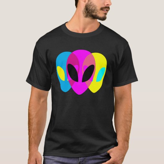 Alien Gray CMYK Tryptic Tシャツ (正面)