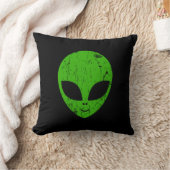 alien green head ufo science fiction extraterrestr クッション (ブランケット)
