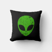 alien green head ufo science fiction extraterrestr クッション (正面)