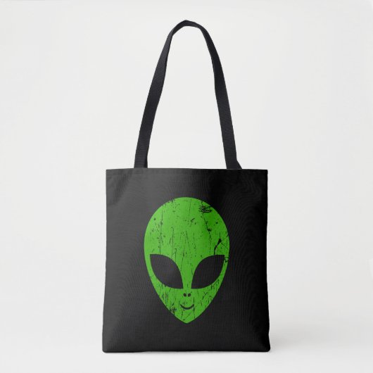 alien green head ufo science fiction extraterrestr トートバッグ (正面)