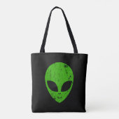 alien green head ufo science fiction extraterrestr トートバッグ (裏面)