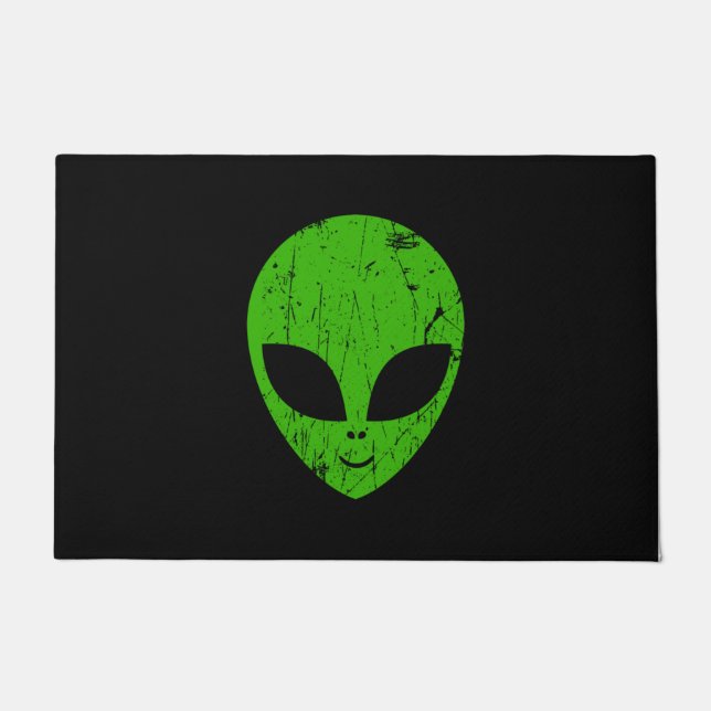 alien green head ufo science fiction extraterrestr ドアマット (正面)