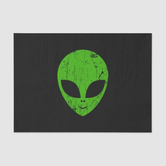 alien green head ufo science fiction extraterrestr 薄葉紙 (正面)