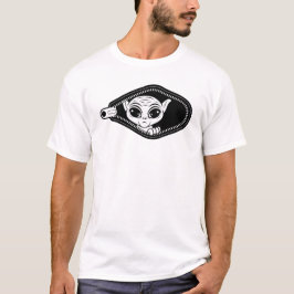Alien guckt aus Reissverschluss  Tシャツ