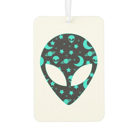 Alien Head Space Pattern Design カーエアーフレッシュナー (裏面)