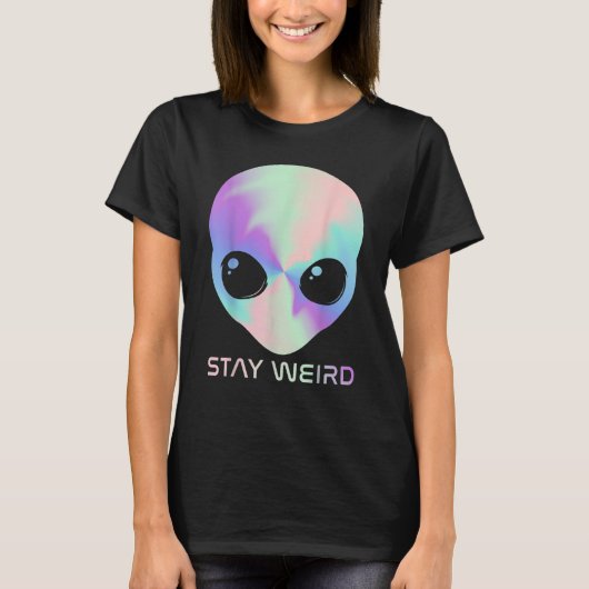 Alien Head Stay Weird Alien Space Loving Kids Tシャツ (正面)