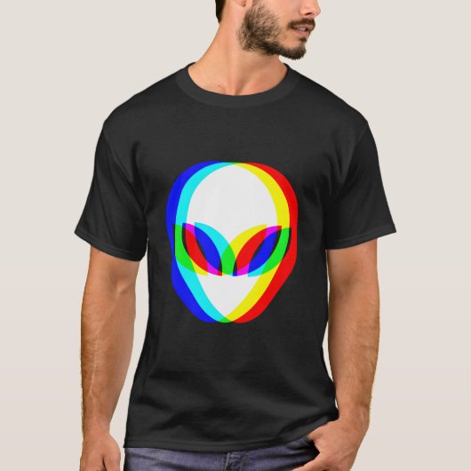 Alien Head Trippy Vaporwave Techno Rave Edm Music  Tシャツ (正面)