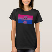 Alien Head UFO Peace Sign Gaylien Bisexual Pride F Tシャツ (正面)
