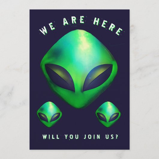 Alien Heads 40th Birthday Party 招待状 (正面)