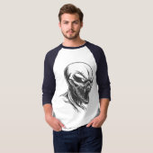 Alien Horror Skull T-Shirt – Dark Sci-Fi Creature Tシャツ (正面フル)