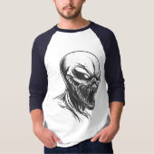 Alien Horror Skull T-Shirt – Dark Sci-Fi Creature  Tシャツ (正面)