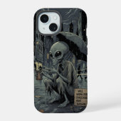Alien in the Rain iPhone 15ケース (裏面)