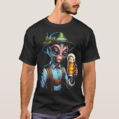 Alien In Traditioneel Oktoberfeest Kostuum Tシャツ (正面)