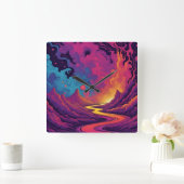 Alien Lands スクエア壁時計 (ホーム)