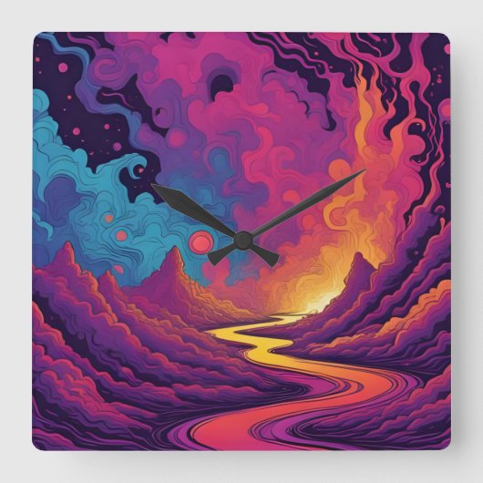 Alien Lands スクエア壁時計 (正面)