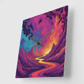 Alien Lands スクエア壁時計 (傾斜)