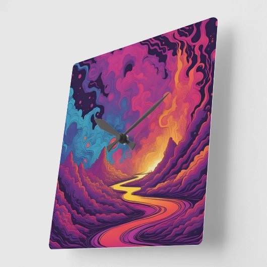 Alien Lands スクエア壁時計 (傾斜)