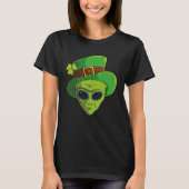 Alien Leprechaun St Patrick s Day Irish Shamrock M Tシャツ (正面)
