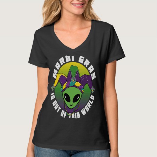Alien Mardi Gras Is Out of This World Tシャツ (正面)