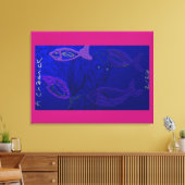 Alien Mermaid with Semi-Transparent Fish キャンバスプリント (インサイチュ (リビング))