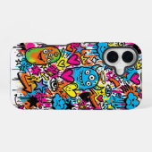 Alien Monster Graffiti Pattern iPhone 16 case 16ケース (裏面横)
