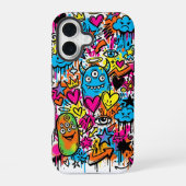 Alien Monster Graffiti Pattern iPhone 16 case 16ケース (裏面)