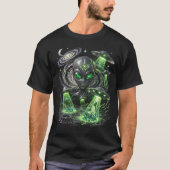Alien Mushroom Magic T-shirt | Green UFO Mushroom Tシャツ (正面)