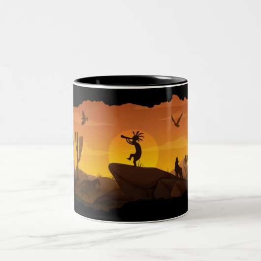 Alien or Human Kokopelli Two-Tone Coffee Mug ツートーンマグカップ (中央)