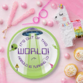 Alien Out of the World Any Age Birthday ペーパープレート (パーティー)