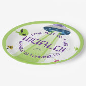 Alien Out of the World Any Age Birthday ペーパープレート (アングル)