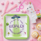 Alien Out of the World Any Age Birthday ペーパープレート (パーティー)
