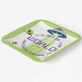 Alien Out of the World Any Age Birthday ペーパープレート (傾斜あり)