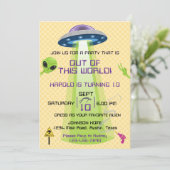 Alien Out of the World Any Age Birthday 招待状 (スタンド正面)