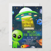 Alien party theme invitation 招待状 (正面)