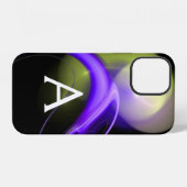 ALIEN PEARL モノグラム 紫 グリーン 抽象的 iPhoneケース (裏面横)