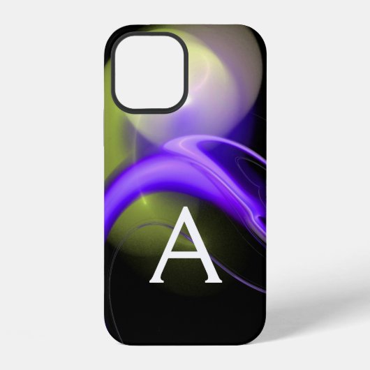 ALIEN PEARL モノグラム 紫 グリーン 抽象的 iPhoneケース (裏面)