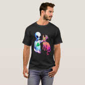 Alien Petting A Cat Alien Ufo  Cat Kids Men Women Tシャツ (正面フル)