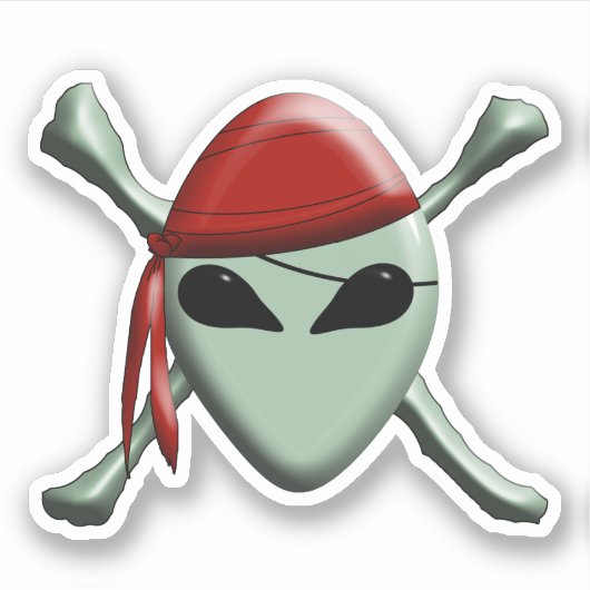  Alien Pirate Jolly Roger シール (正面)