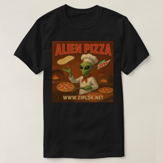 Alien Pizza - T-Shirt Tシャツ (デザイン正面)