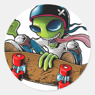 alien radio "sticker logo" ラウンドシール