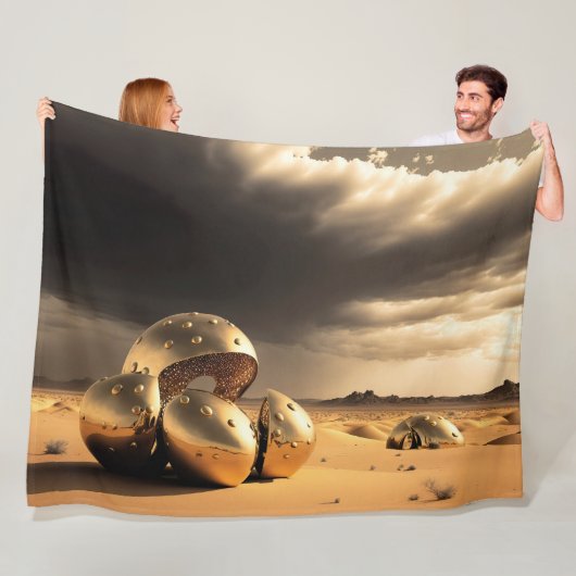 Alien Relics in the Desert フリースブランケット (インサイチュ)