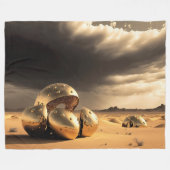 Alien Relics in the Desert フリースブランケット (正面(横))